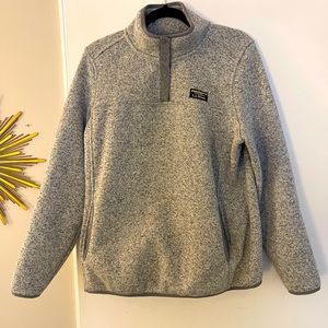LL Bean Women’s Size L Regular Fleece Pullover - Grey